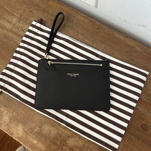 Henri Bendel leather black clutch